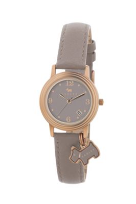 Ladies watch with rose gold plated case and marsupial genuine leather strap ry2130